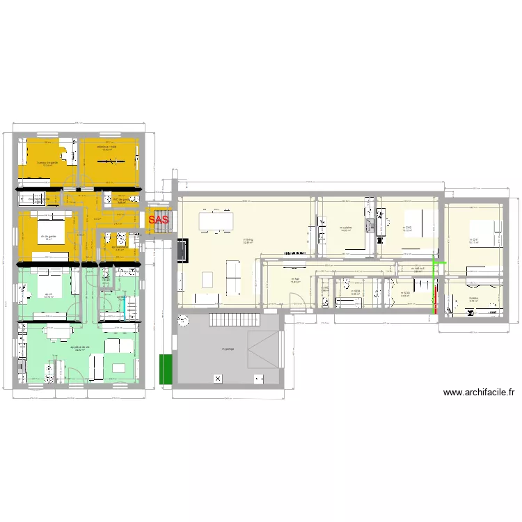 annexe garde et appart 1 ch. Plan de 