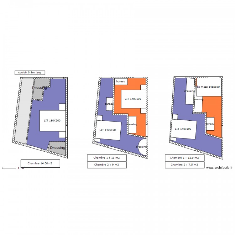 CHAMBRE 3 BIS. Plan de 0 pièce et 0 m2