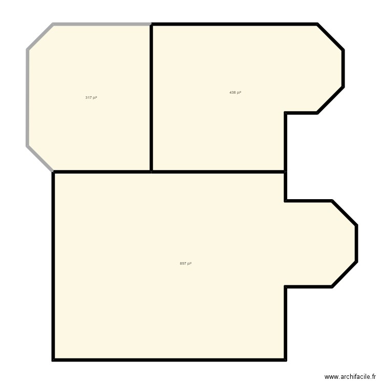 Sous sol. Plan de 3 pièces et 154 m2