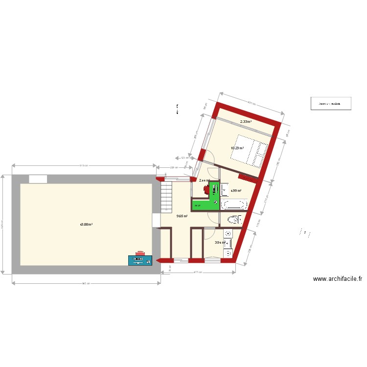 extension bourdeix. Plan de 0 pièce et 0 m2