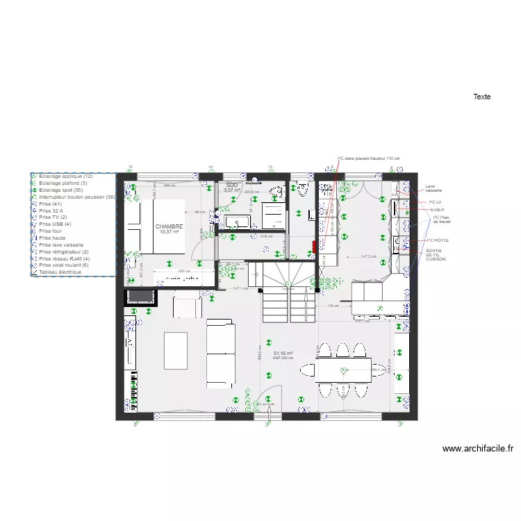 PLAN PROJET RDC ST GENEVIEVE ELEC. Plan de 