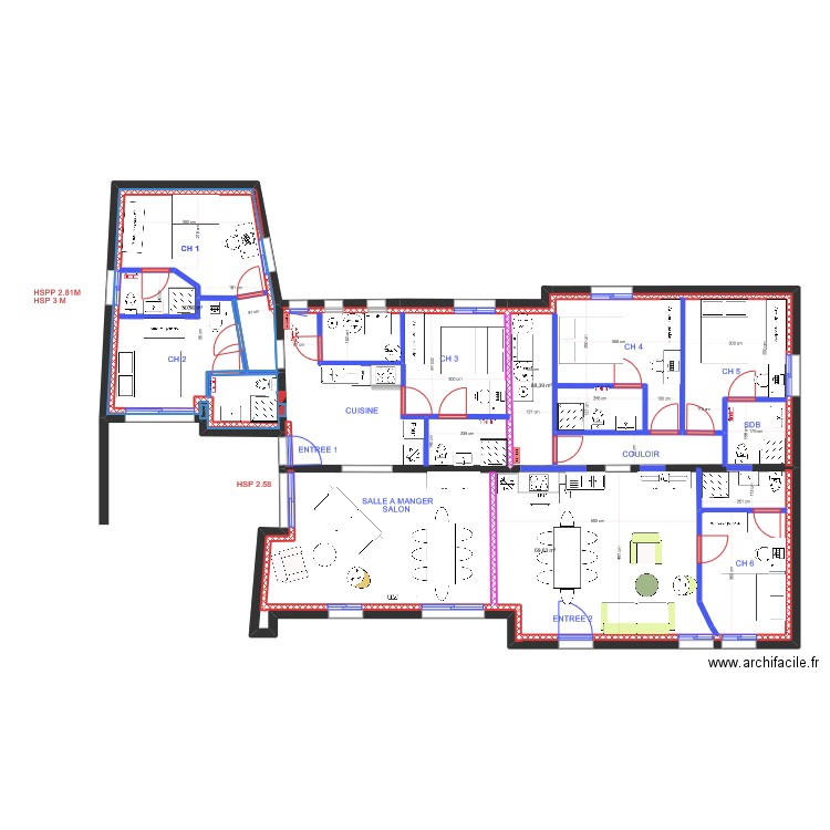 DAMIEN 3. Plan de 14 pièces et 336 m2