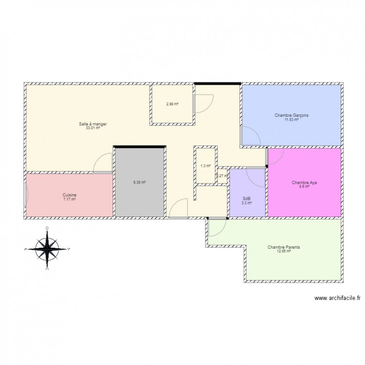 Appartement F4. Plan de 0 pièce et 0 m2