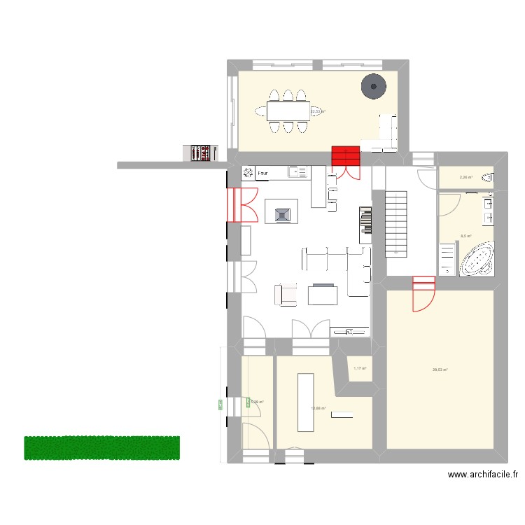 ChezMamie_RDC_New. Plan de 8 pièces et 83 m2