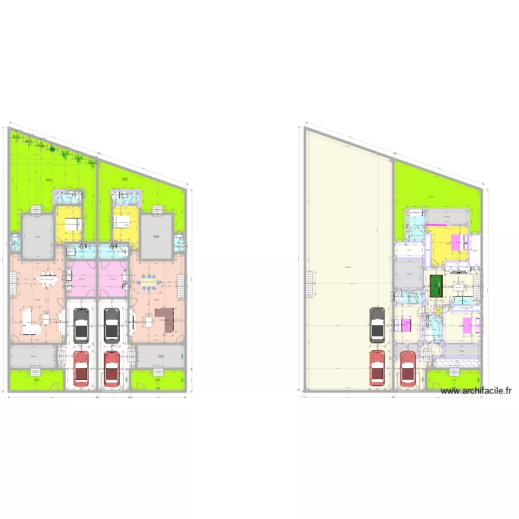 Duplex Jumeles Plan Pref v6. Plan de 