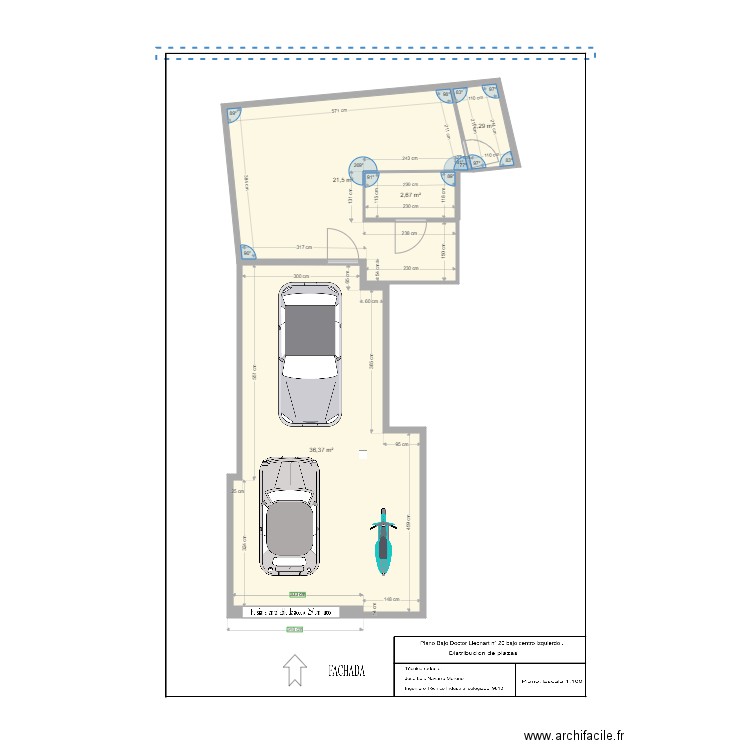 garaje 2. Plan de 4 pièces et 63 m2