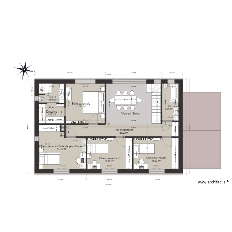 CC 1 Etage. Plan de 0 pièce et 0 m2