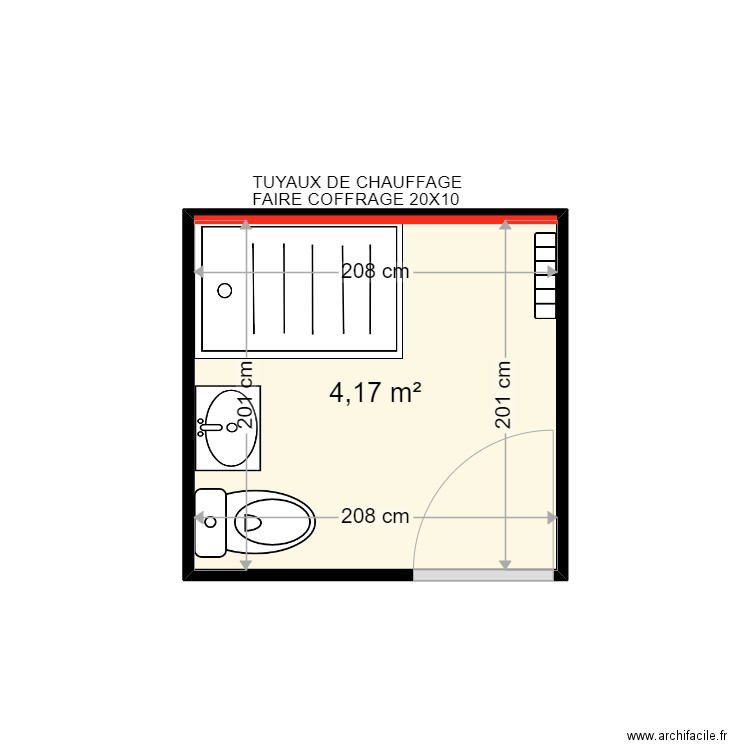 BARTHELEMY DANIEL . Plan de 1 pièce et 4 m2