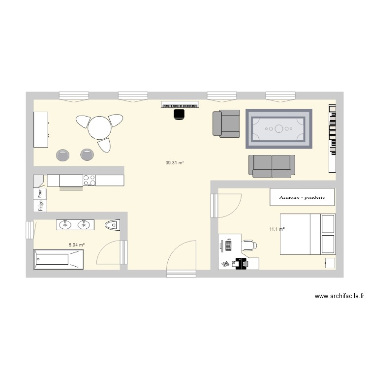  Appartement  60m2  Plan  3 pi ces 55 m2 dessin  par fellef