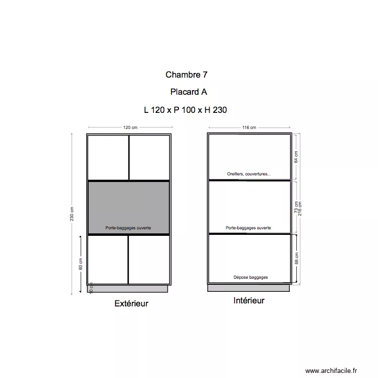 Placard Chambre 7 A. Plan de 