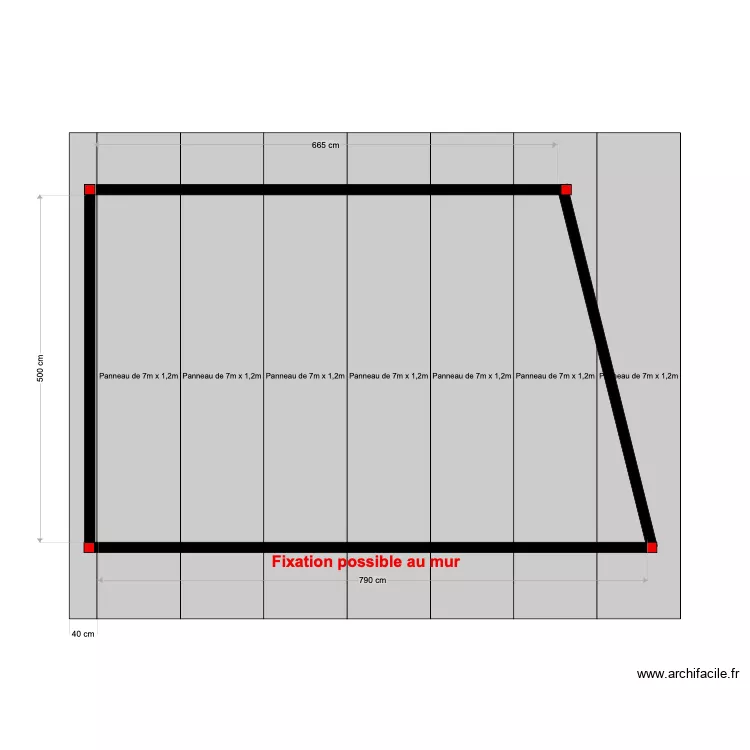 structure et panneaux abri Lauzy . Plan de 