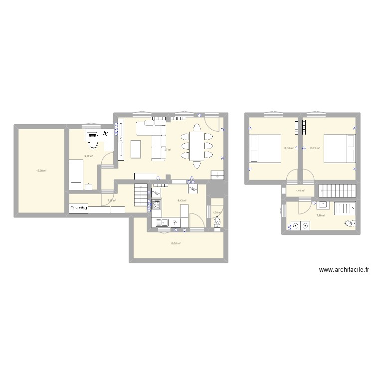 Maison Mito v2 MM. Plan de 13 pièces et 117 m2