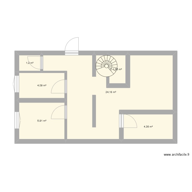 dosier. Plan de 6 pièces et 41 m2