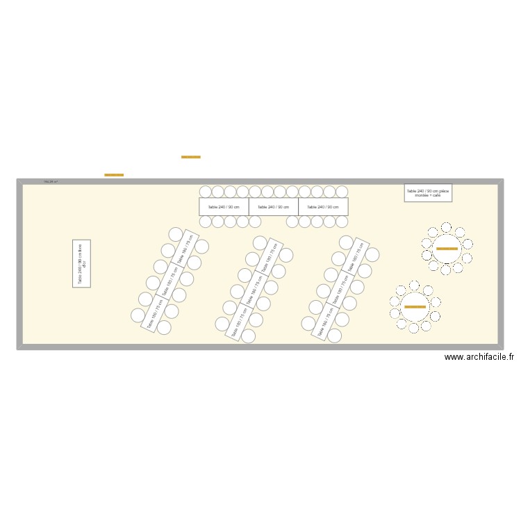 rectangle. Plan de 1 pièce et 194 m2