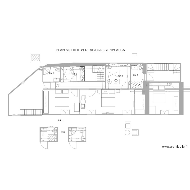 PLAN MODIFIE REACTUALISE 1er ALBA VERSION 3. Plan de 0 pièce et 0 m2