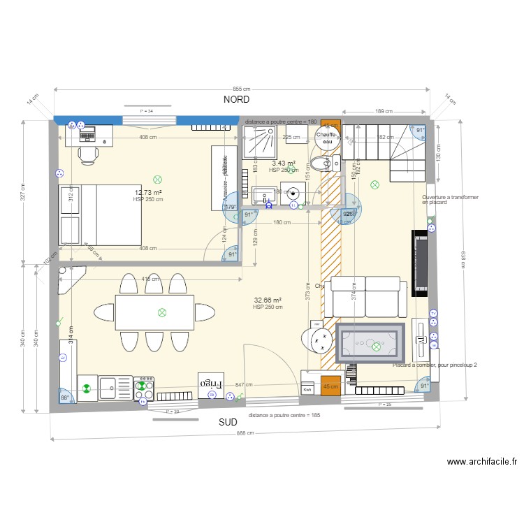 RDC Pinceloup 1 Option1. Plan de 0 pièce et 0 m2