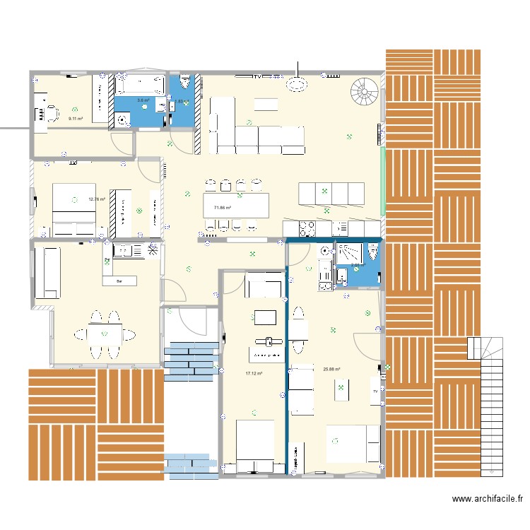 plan hésingue 3 chambres avec F1 OK. Plan de 0 pièce et 0 m2