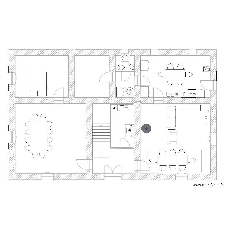 Fen St Ju. Plan de 9 pièces et 143 m2