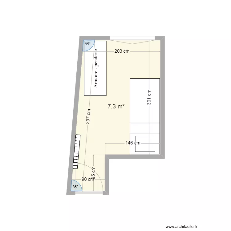 Fleurs chambre. Plan de 