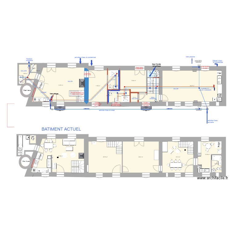 plomberie RDC. Plan de 0 pièce et 0 m2