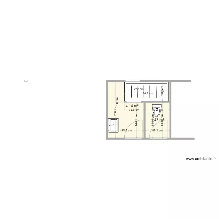 Bossaert sdb wc  rdc. Plan de 