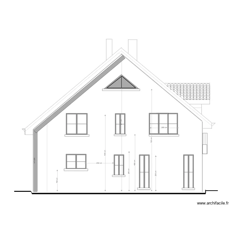 VERANDA ARRIERE FACADE JARDIN. Plan de 