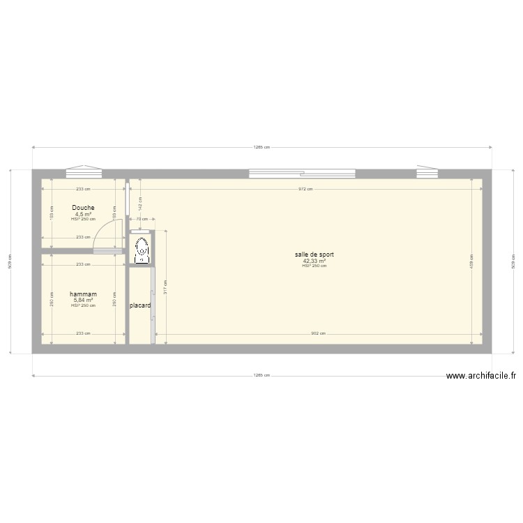 marcel BRUNO. Plan de 5 pièces et 54 m2