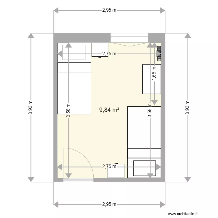Chambre 3. Plan de 