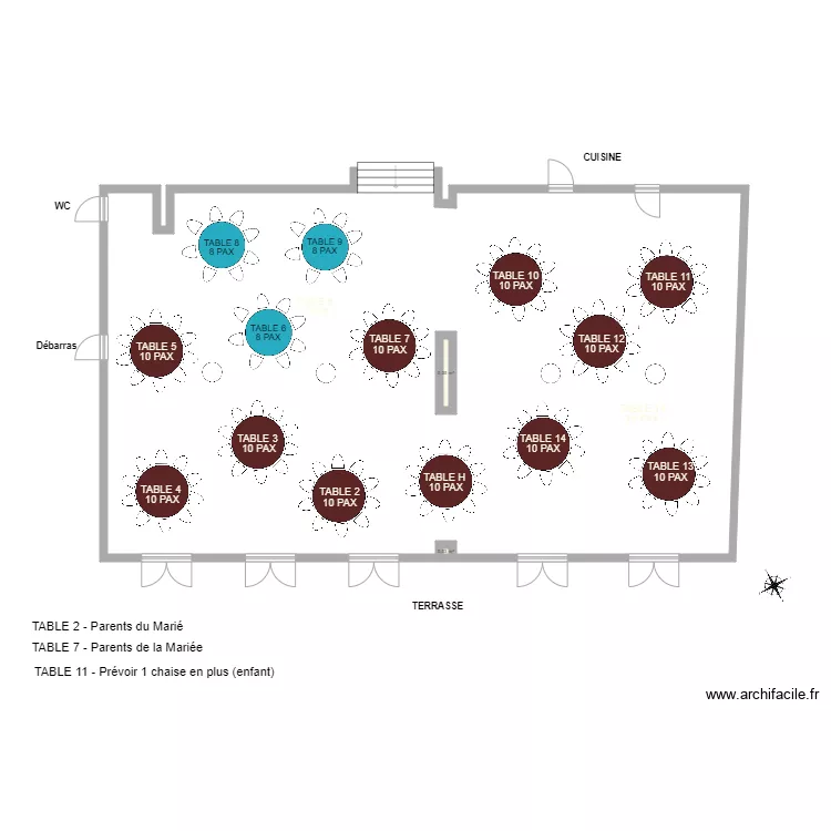 CHATEAU VALANDRAUD CIRCULATION SALLE . Plan de 