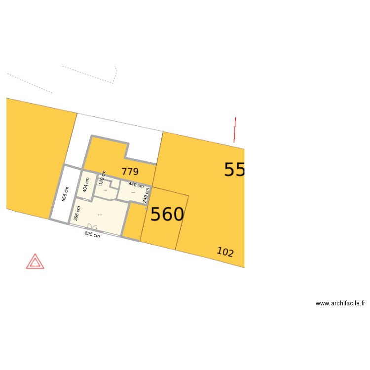 6FOURS. Plan de 5 pièces et 74 m2