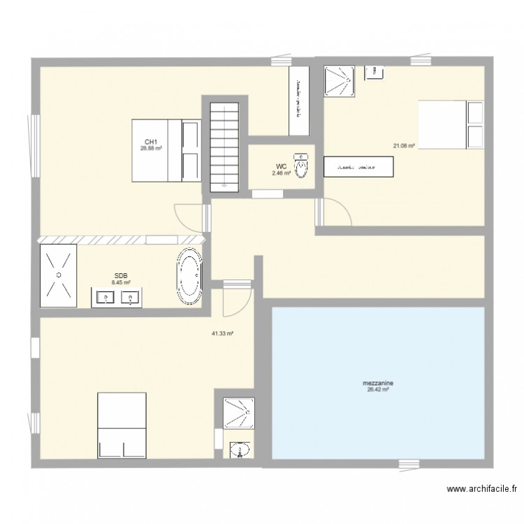 etage. Plan de 0 pièce et 0 m2