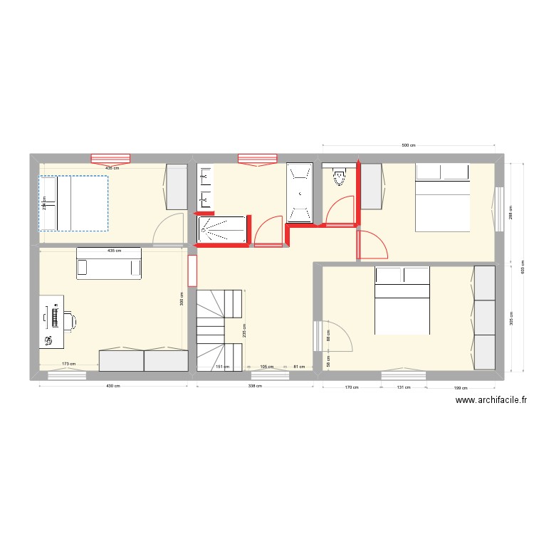 Jessie and Felix upstairs 2. Plan de 6 pièces et 75 m2