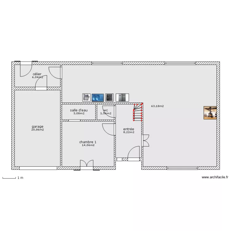 Maison neuve. Plan de 