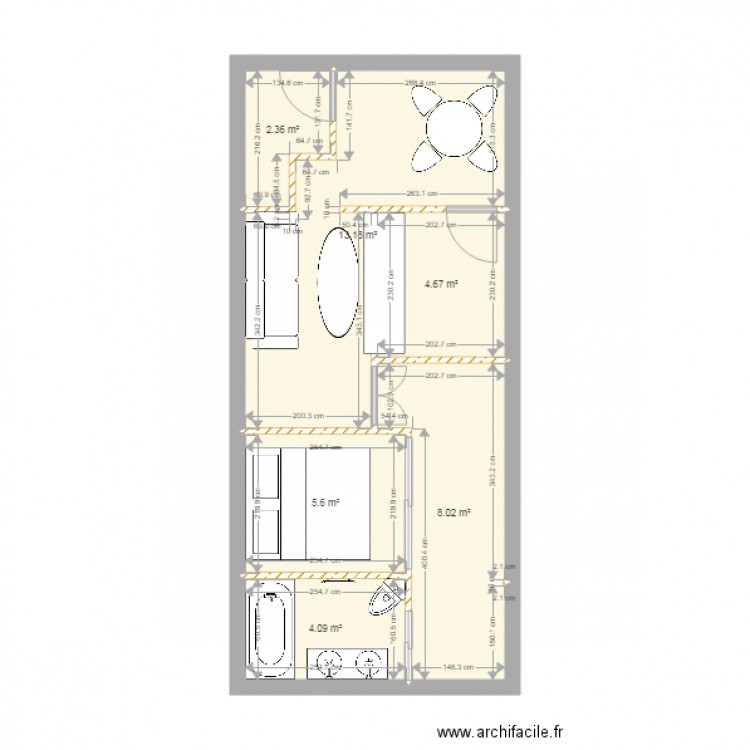Exemple appartement de 40m2 fait par Eliott. Plan de 0 pièce et 0 m2