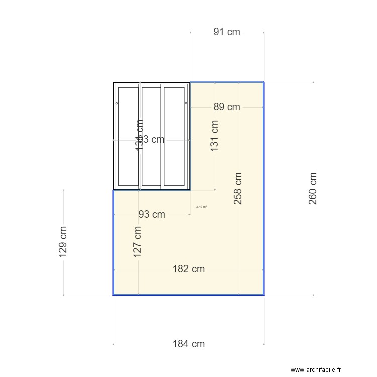 Cloison cuisine. Plan de 0 pièce et 0 m2