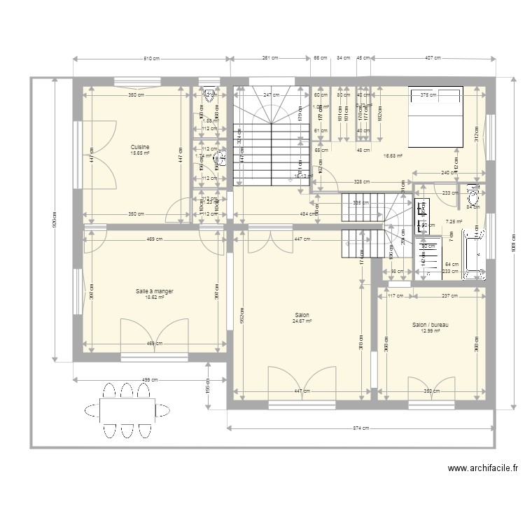 Raph 1er étage. Plan de 0 pièce et 0 m2