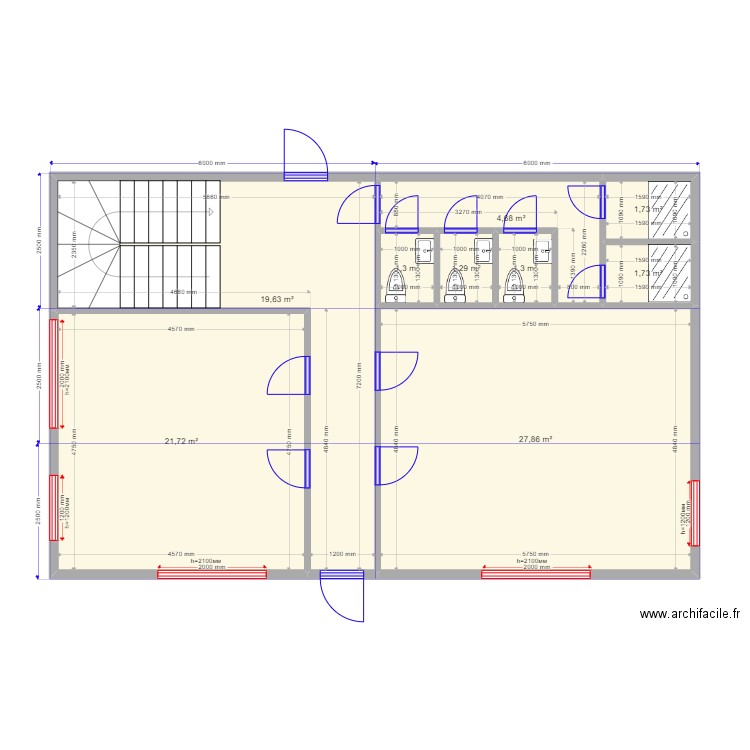 Офис Хутор Федоровка. Plan de 18 pièces et 162 m2