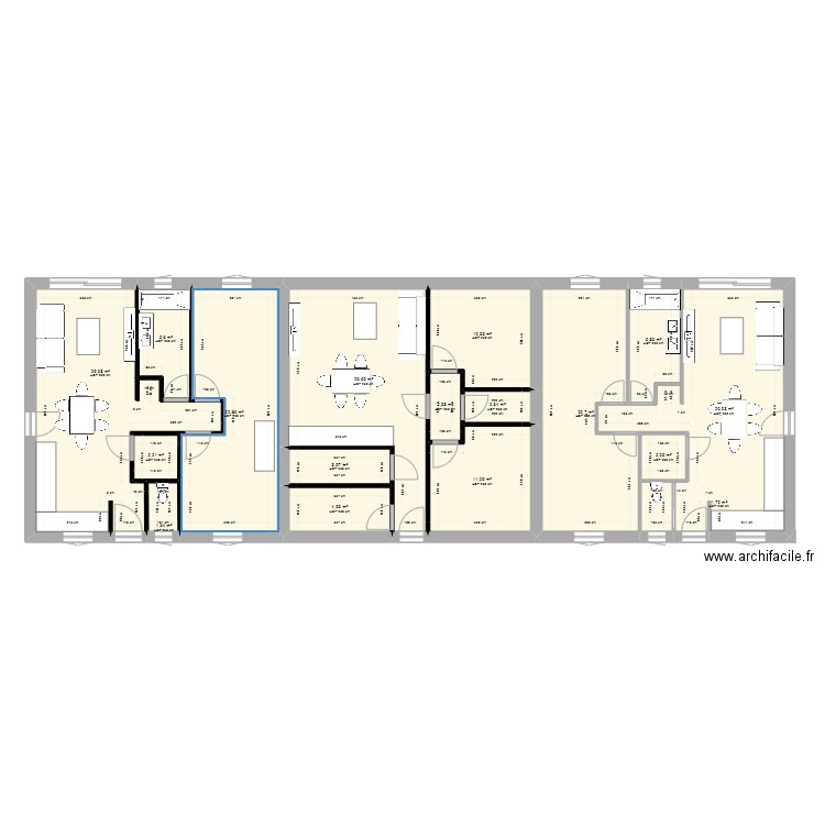 3 maison jumele. Plan de 0 pièce et 0 m2