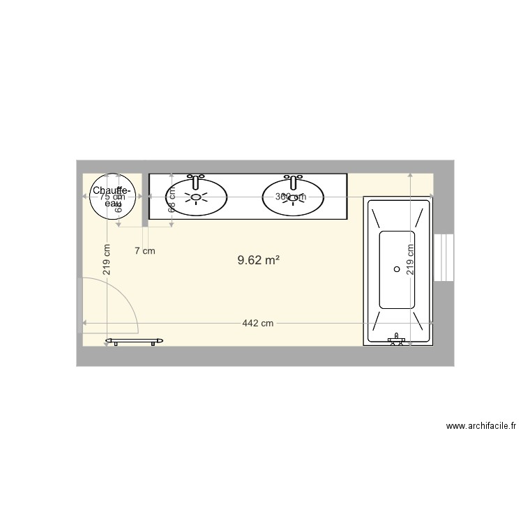 Salle de bains Richelieu. Plan de 0 pièce et 0 m2