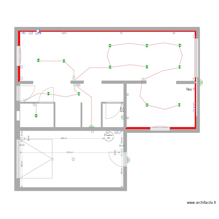 maison lievin. Plan de 3 pièces et 62 m2