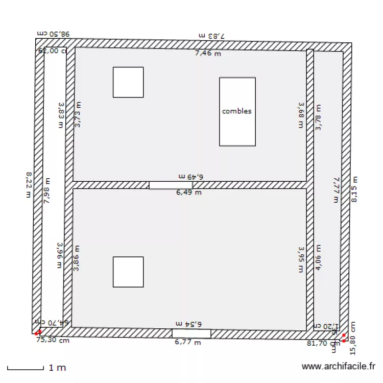 combles. Plan de combles. Plan de