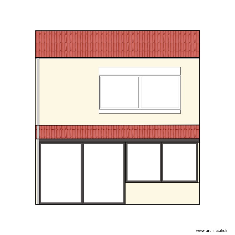 Plan de facade Sud Apres. Plan de 0 pièce et 0 m2