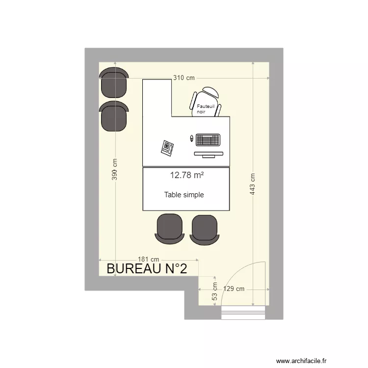 Bureau 2 EXT. Plan de 