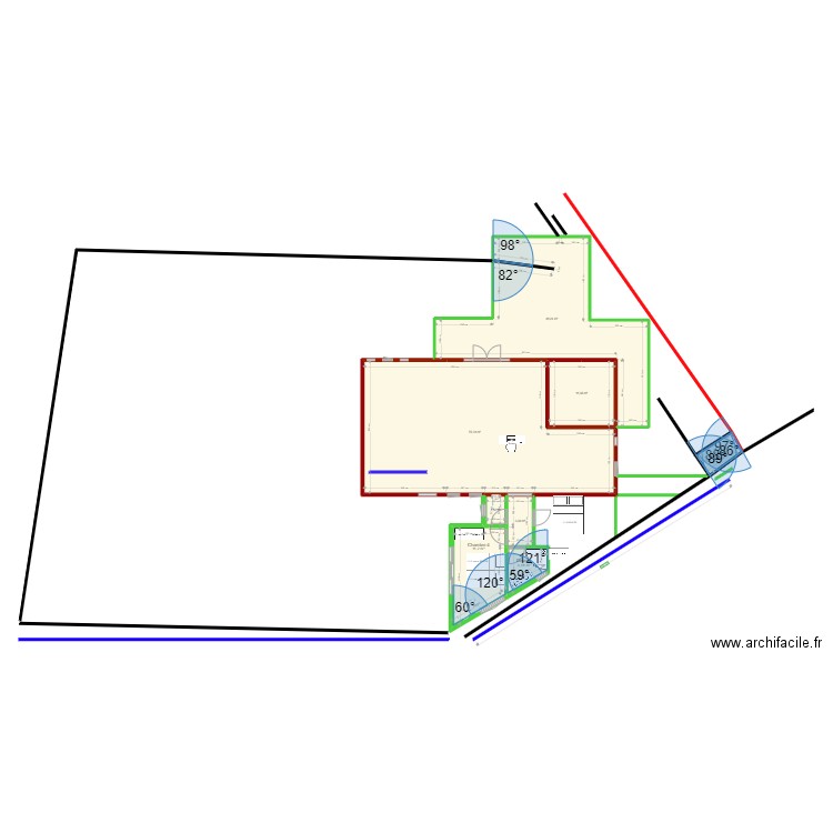 Favone Parcelle 928 et Villa V2. Plan de 8 pièces et 157 m2