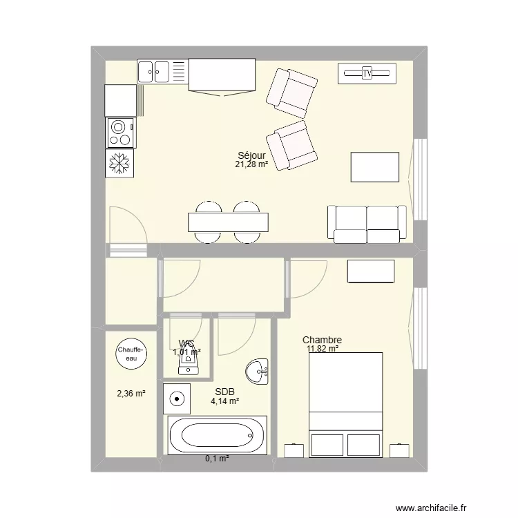 Appart Gillet Et1D. Plan de 