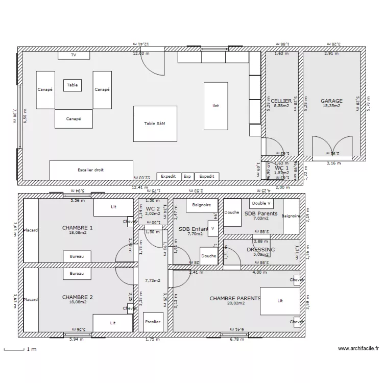 PLAN MAISON EN BOIS M. Plan de 
