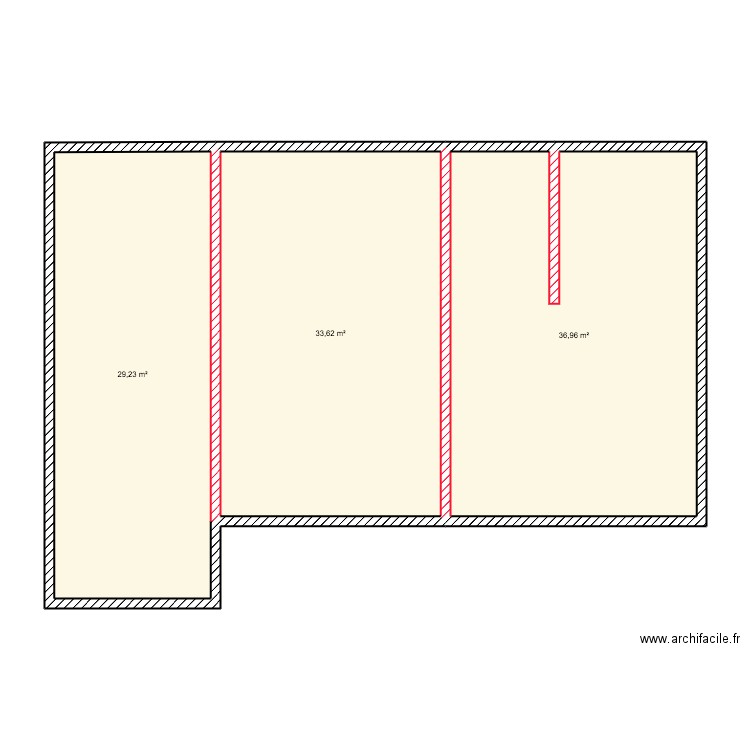 RDC CHECY. Plan de 3 pièces et 100 m2