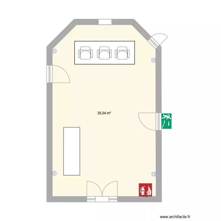 La chapelle intérieur grande salle. Plan de 1 Pièce et 36 m² La chapelle intérieur grande salle. Plan de 1 Pièce et 36 m²