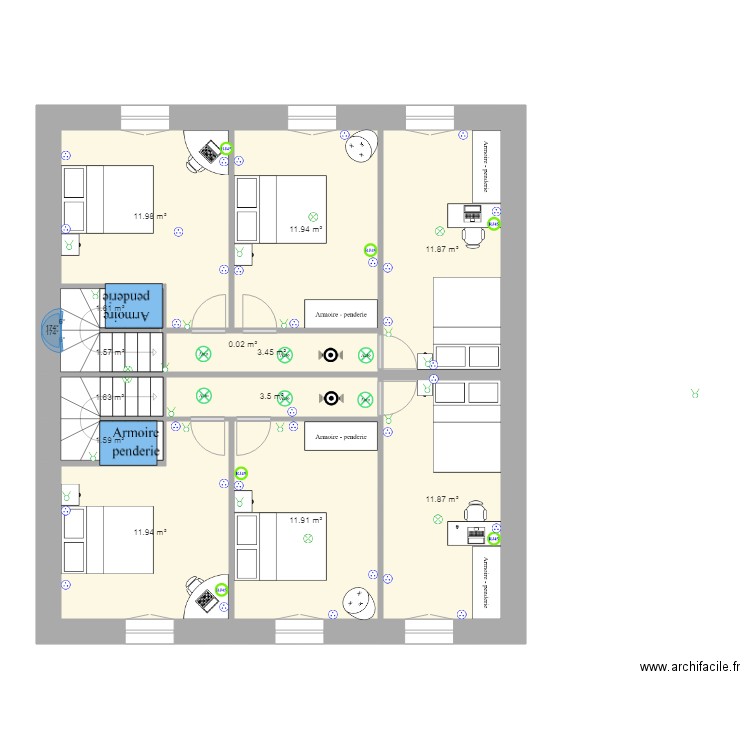 Manu4 bâtiment agricole  Plan 26 pièces 171 m2 dessiné par finou