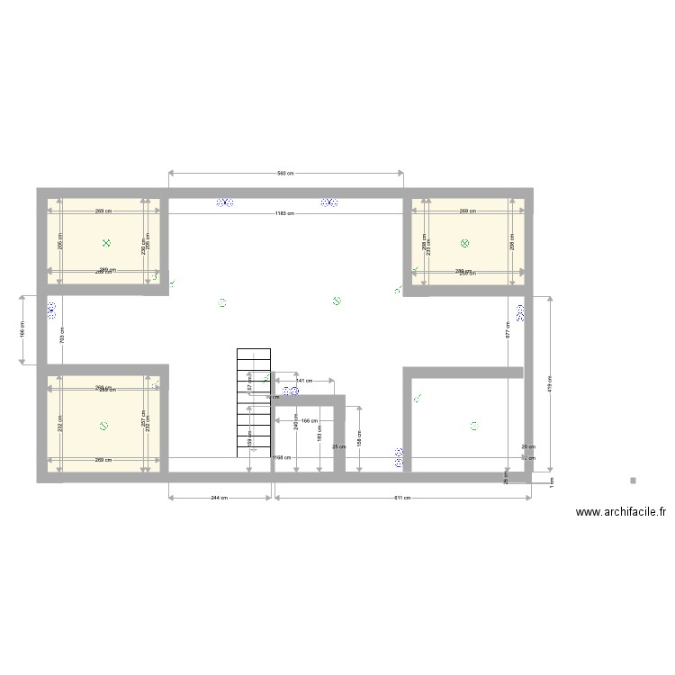 Bordeaux Etat combles. Plan de 3 pièces et 17 m2